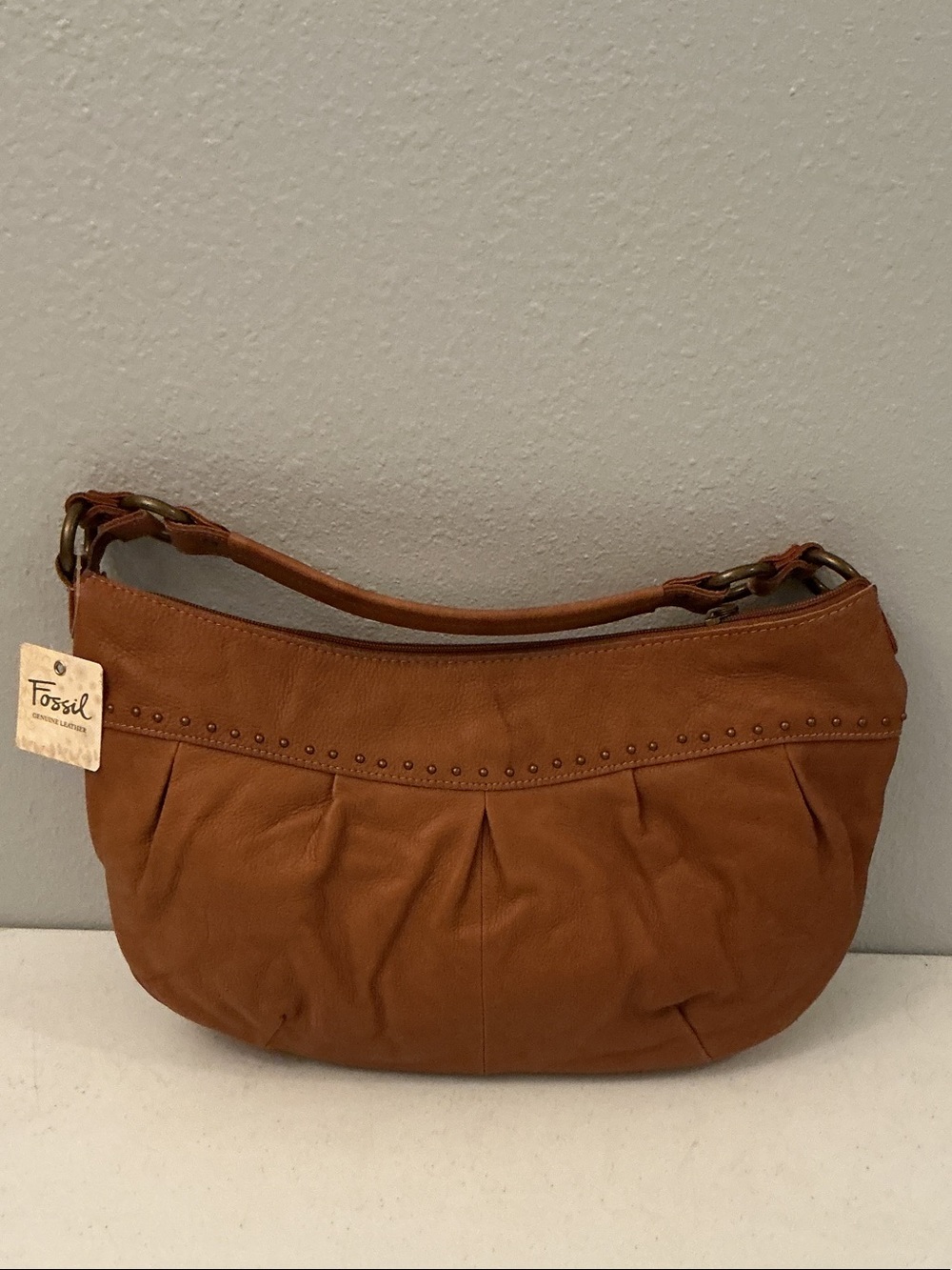 Fossil Cognac Leather Shoulder Bag